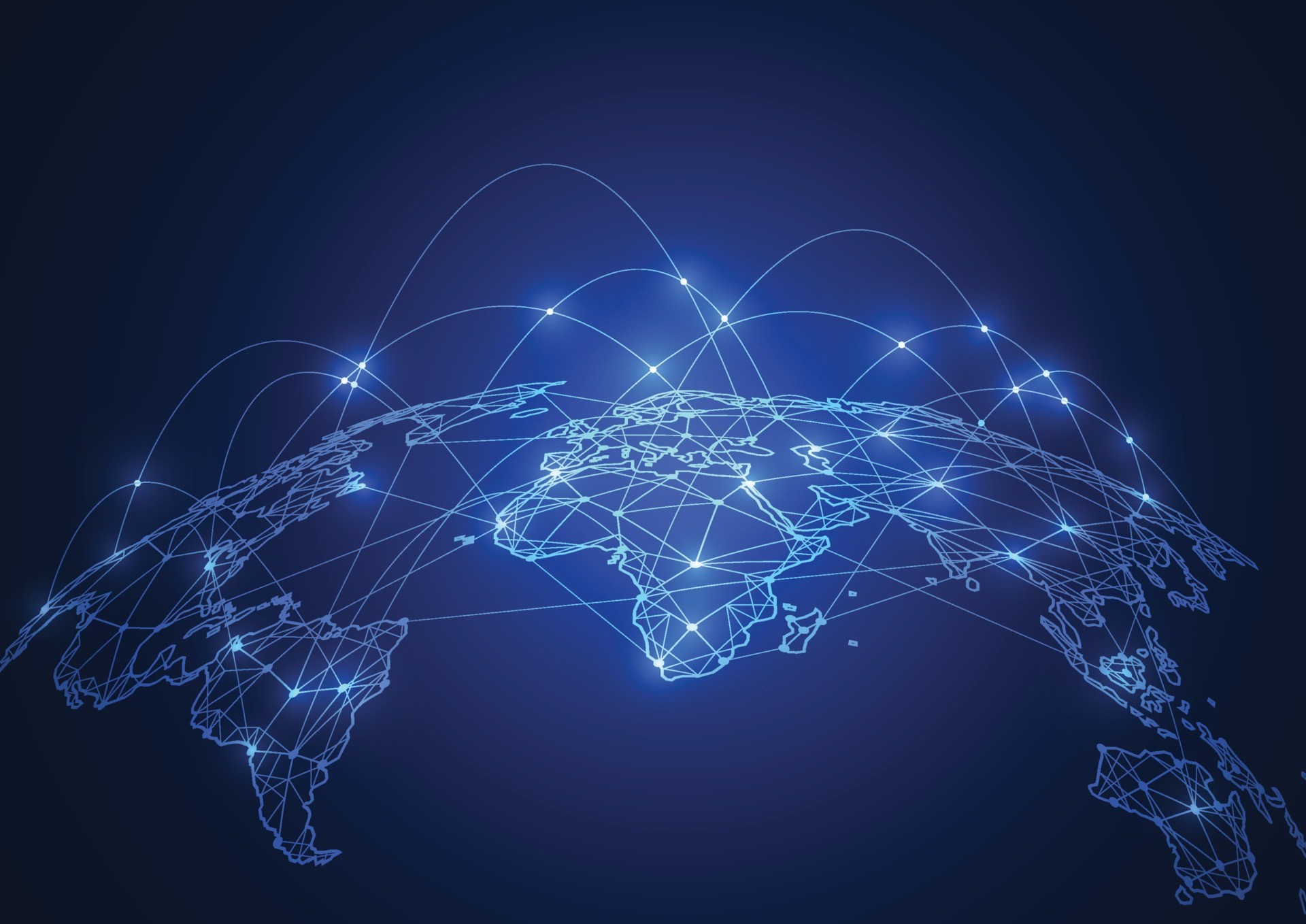 Global network world map