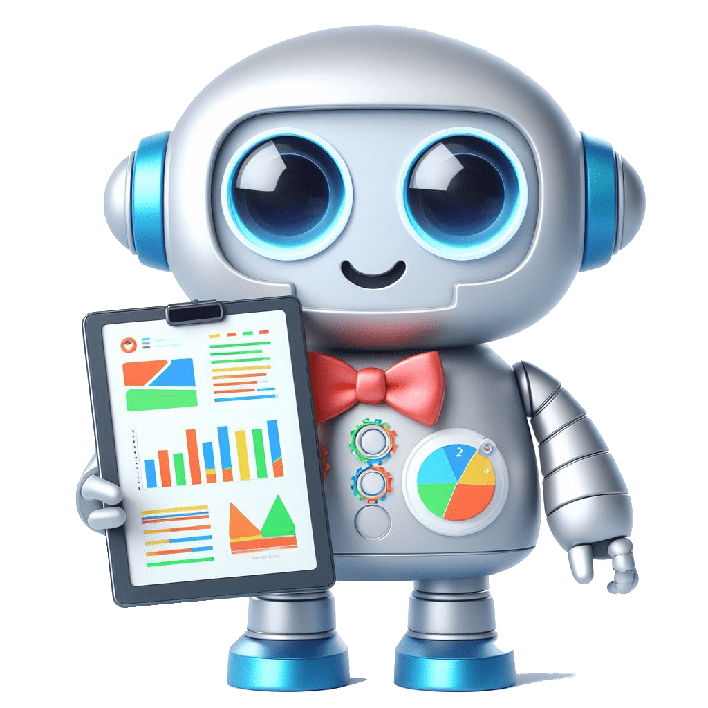 Robot holding tablet with analytics